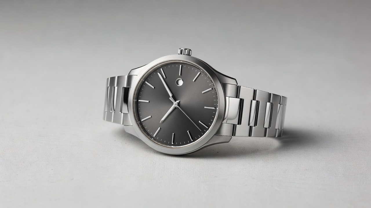 Meridian 41 contemporary everyday watch on steel bracelet